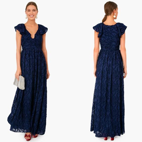 Tanya Taylor Leonie Gown Navy - Picture 1 of 12